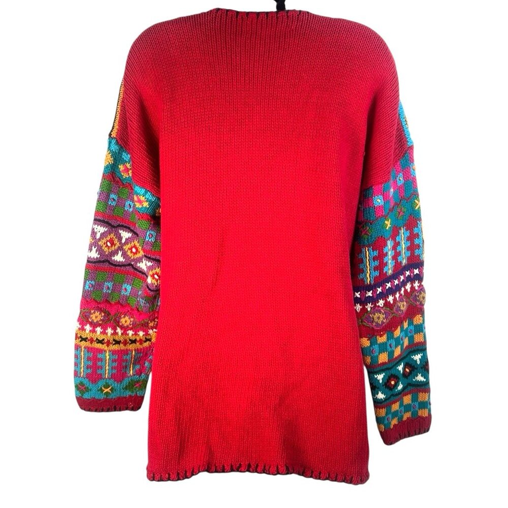 vtg 80s Casual Corner Limited Edition colorfun sweater funhause carnival vibe XL - Picture 5 of 8